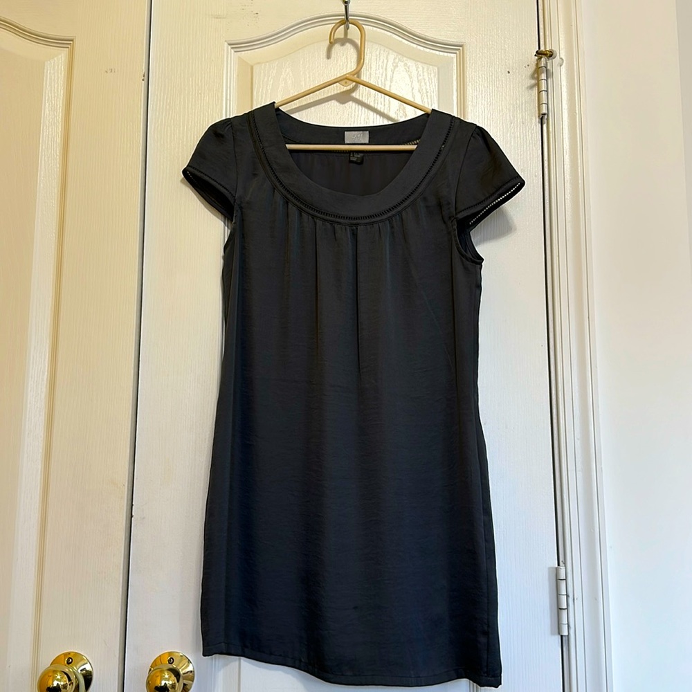 Satin mini dress.